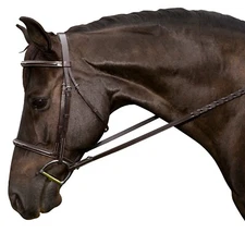 Flex Rider Fancy Stitched Raised Snaffle Hunter Bridle - Chocolate (Var. Sizes)