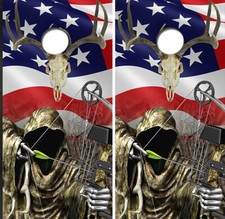 Bow Hunter Cornhole Board Wrap LAMINATED Wrap Decal Vinyl Sticker 3804