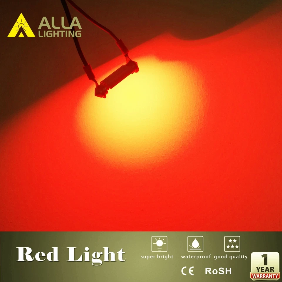 Allá Lighting LED Pure Bright ROJO 41MM 6451 Festón Domo Bombilla Mapa Luz Foto 3 de 4
