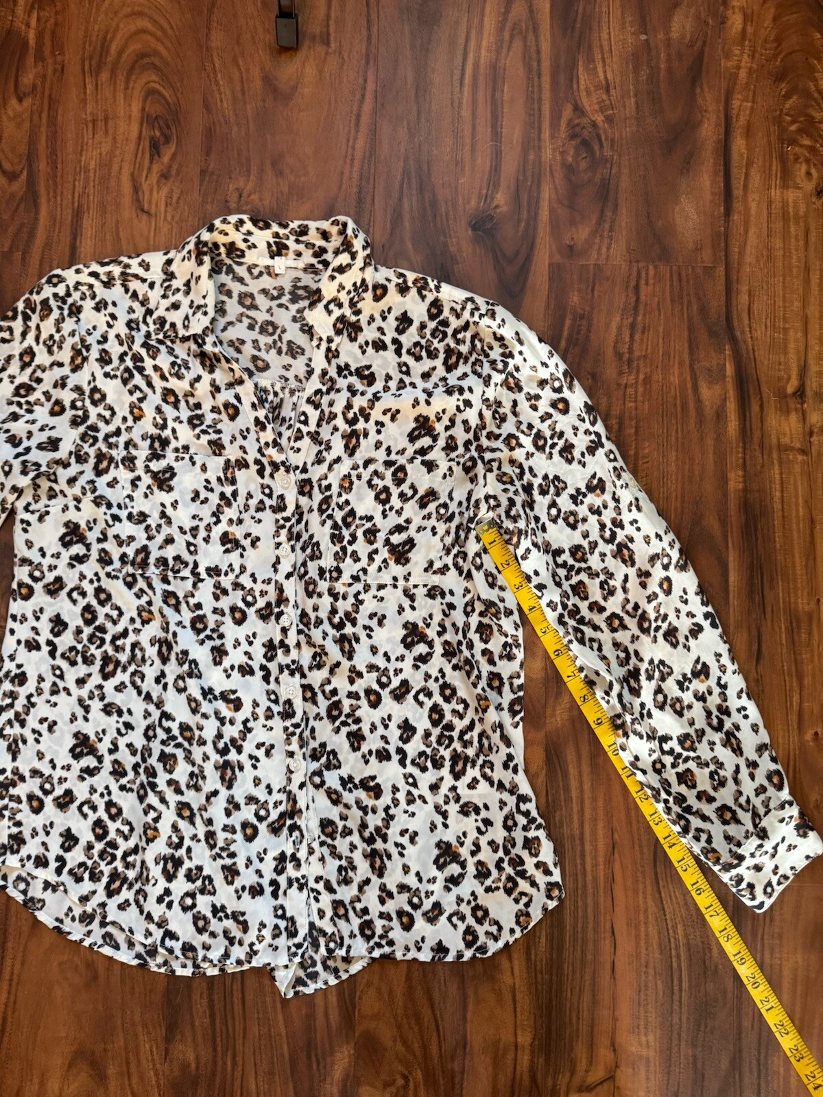 Animal Print Top Maurices Size Large Button Up Lo… - image 7