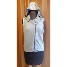 BKE cotton blend medium gray with silver jewels zip up vest
