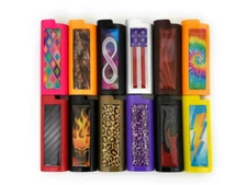 Colorful & Fun Metal Lighter Case Cover Holder with Epoxy Sticker Design