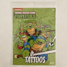 Teenage Mutant Ninja Turtles Tattoos Temporary TMNT Vintage Style NEW Sealed