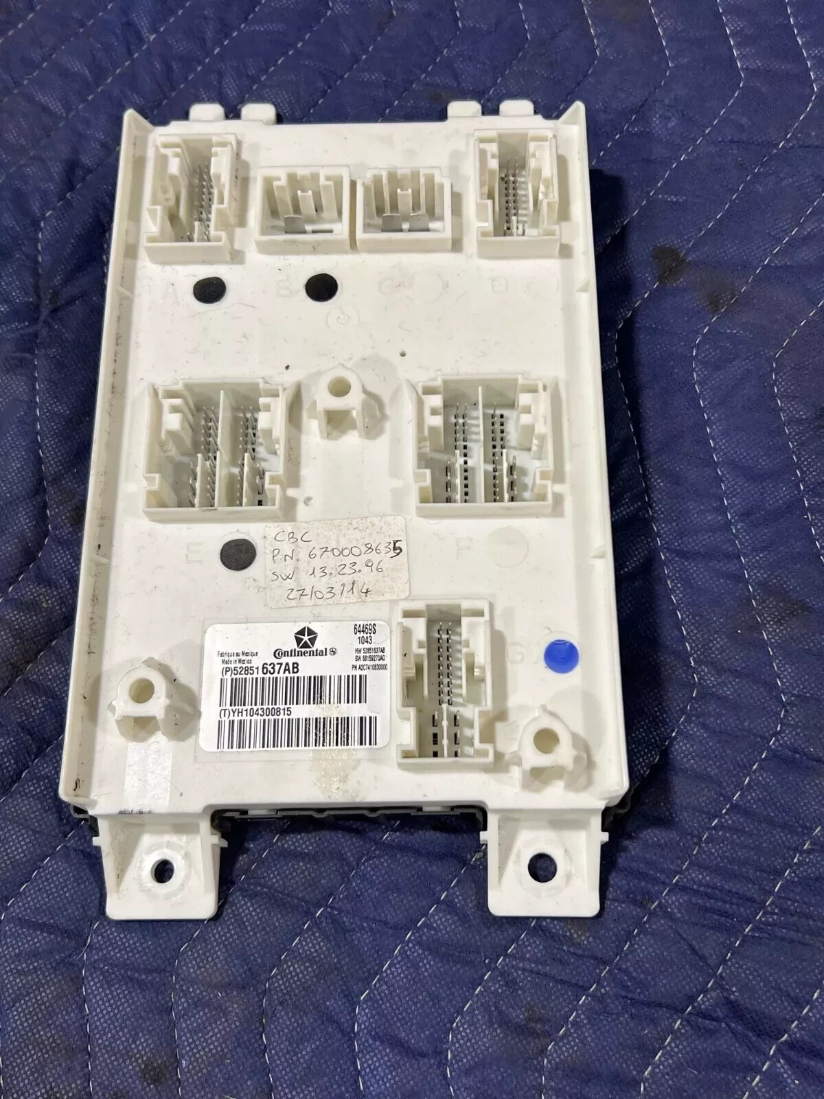 Maserati Quattroporte, Body Control Computer Module, Used, P/N 52851637AB