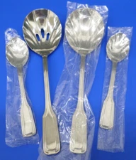 4 Retroneu TRIDENT Glossy Outlined 18/8 Stainless Japan Flatware SERVING PIECES