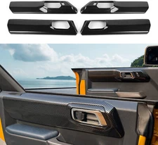 Carbon Fiber Black Car Door Interior Grab Handle Panel Trim for Bronco 2021+ 4Dr