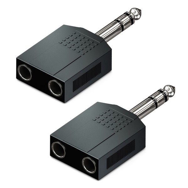 Deleycon 2X Klinke Adapter 6,3Mm Stecker Auf 2X 6,3Mm Buchse Audio Kabel Stecker-image