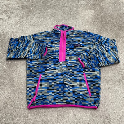 Columbia Vintage Cetro Campfire Fleece Jacket Mens Medium Multi Tile Colorblock
