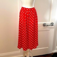 Vintage Chaus flowy Aline midi polka dot skirt with buttons down the side