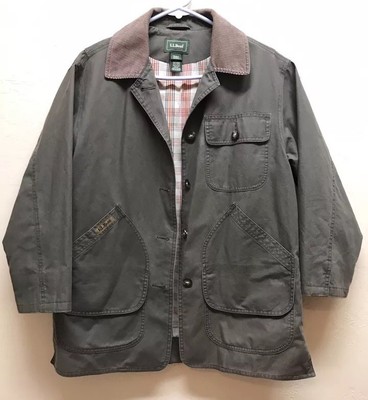 L L Bean Barn Jacket Brown Canvas Plaid Flannel Lining Women S
