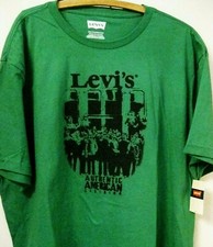 Levis Authentic T-shirt Size Large Cotton Vintage American Clothing Green NWT