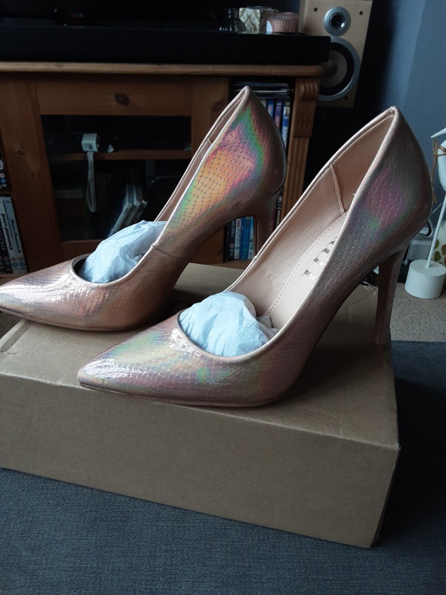 faith rose gold heels