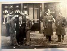 Vintage WW2 Photo Army Air Force Enlisted Soldiers On Street In Uniform England