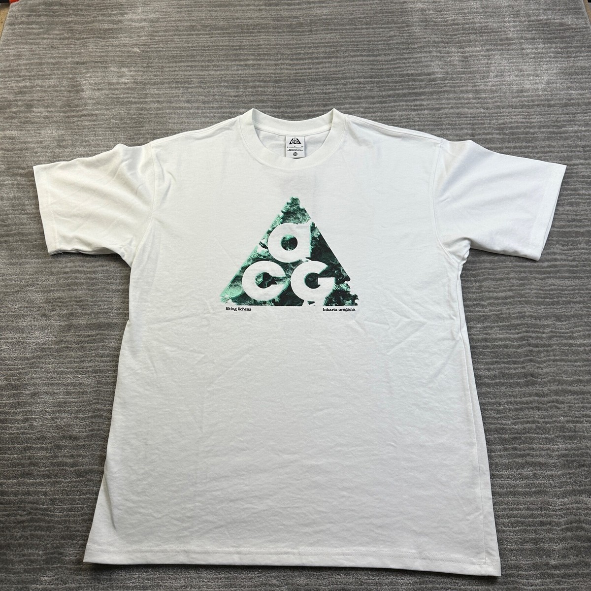 NEW Nike ACG Shirt Mens Small White Green Casual Graphic Hiking | eBay