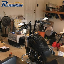 Gloss Black 12" Rise Evil T-Bar 1-1/4" Handlebar For Harley Dyna Street Bob FXDB