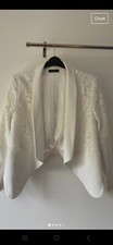 Kaleidoscope Ivory White Size 18 - 20 Xxxl Lace Jacket Wedding Bolero Vgc