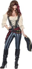 Brazen Buccaneer Caribbean Pirate Girl Fancy Dress Up Halloween Adult Costume
