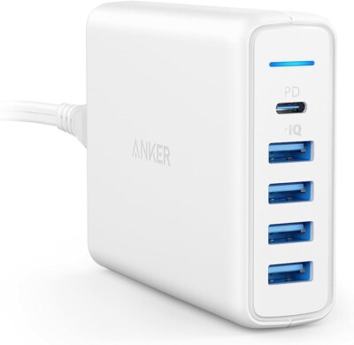 Anker PowerPort I PD-1, PD & 4, PowerIQ (Supports 60 W 5 USB-C