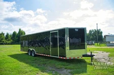 NEW 2025 8.5 X 28 10K V NOSE ENCLOSED RACE CARGO CAR HAULER TRAILER - LOADED !!