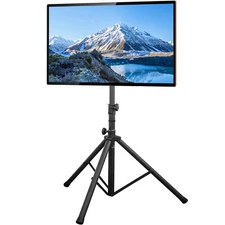Tripod Portable TV Floor Stand Shelf w/Swivel Tilt Mount Base for 32"-70 Inch TV