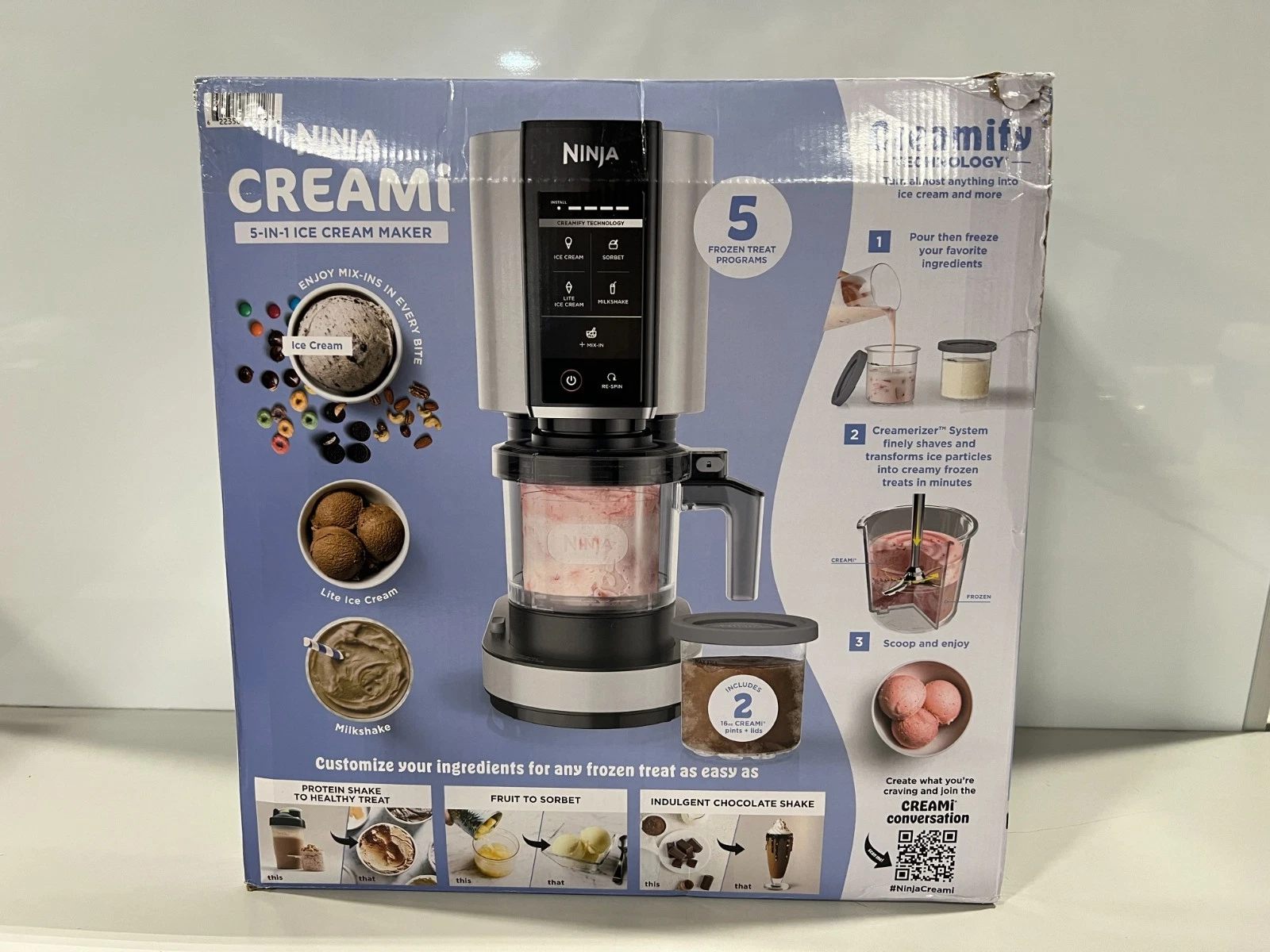 Ninja NC300WH Creami 5-in-1 Ice Cream Maker