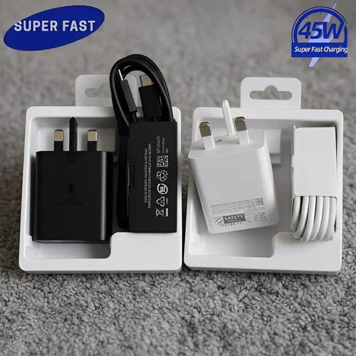 Genuine 45W Super Fast Charger Adapter Plug & Cable For Samsung Galaxy S24 S25+ - Picture 2 of 4