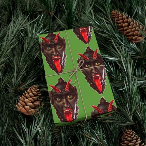 Krampus Gift Wrap Funny Wrapping Paper Christmas Wrapping Paper ...