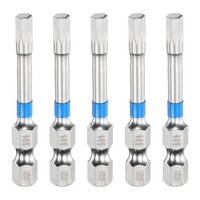 "5 Pcs FüR Hex Head Wrench Bit 4Mm(H4) 1/4\" Hex Shank 2\" Length, Silver/Blue"