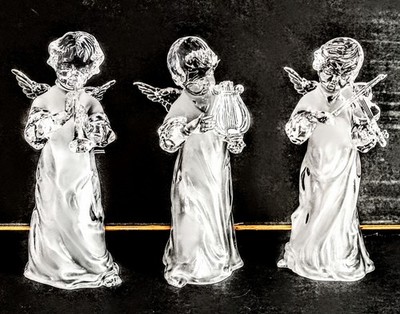 Cherub Lucite Acrylic Playing Harp Horn Violin