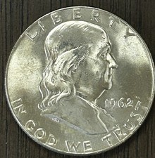 1962-D 50C Franklin Half Dollar BU Gem - 26167