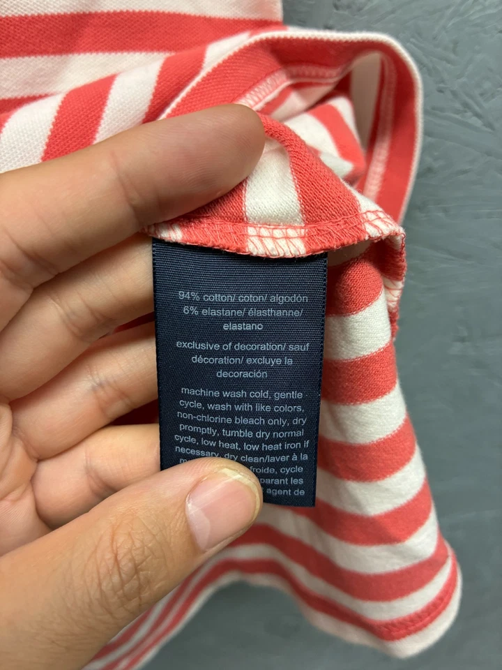 Tommy Hilfiger Sleeveless Polo Shirt Women’s XS Red White Striped Zip - Image 4 of 4