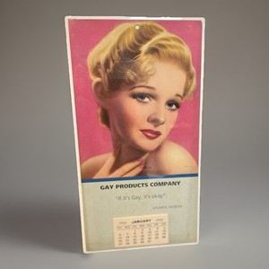 Original Gay Products Calendar 1952 Grace Kelly “If It’s Gay It’s Okay” NOS Mint