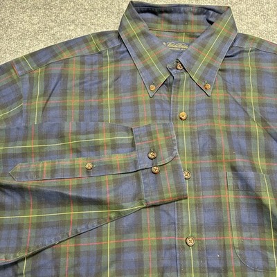 Brooks Brothers Dress Shirt Men's Large Multi-colored Plaid Non Iron Button Down