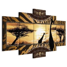 Artgeist Wandbild 5 tlg Groß Wohnzimmer Leinwand Bilder Afrika Safari Muster XXL