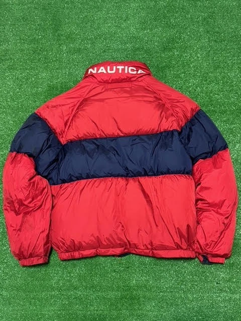 Chaqueta Nautica Color Block Años 90 De Colección Para Hombre Grande Azul Rojo Abrigo Abombado Cremallera Foto 2 de 3