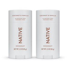 2 PACK Native Deodorant Coconut Vanilla 2.65oz 72 Hr Odor Control Aluminum Free