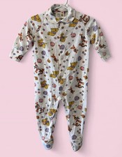 Vintage Winnie the Pooh Baby Footed Sleeper Pajamas 6  9 Months Disney USA Made