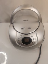 Coby Portable CD MP3 Player AM/FM Radio Stereo Boombox CBCD-04 Silver Tested