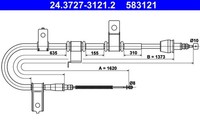 ATE Bremsseil Seilzug Feststellbremse 24.3727-3121.2 FüR Hyundai Getz TB Crdi