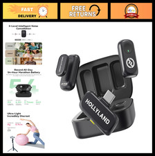 Wireless Microphone for iPhone Android, 48kHz, Noise Cancel, Mini Mic for YouT