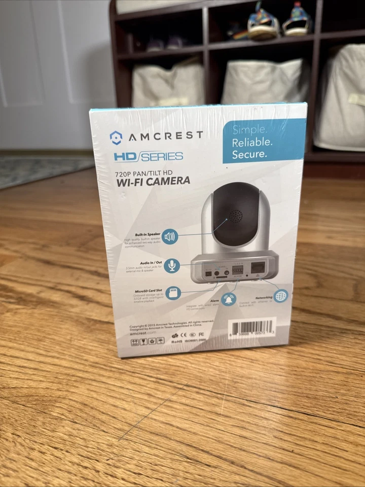NEW Amcrest Indoor Wireless HD 720p IP Camera IPM-721S Silver Tilt Pan SEALED - Image 4 of 4