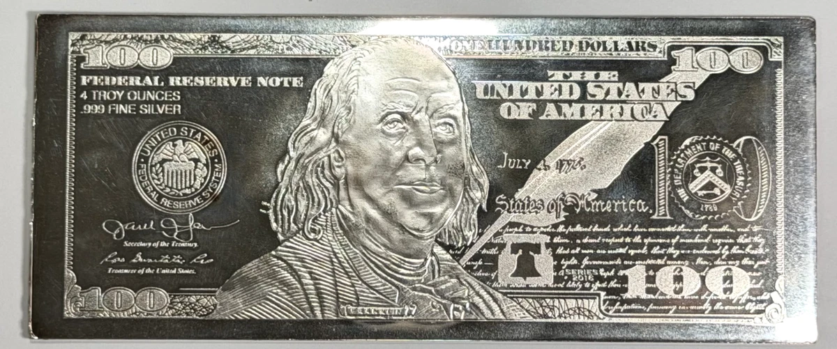 Silver 100 Dollar Bill | eBay
