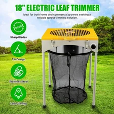 18" Electric Bud Leaf Trimmer Hydroponic Trimmer Wet Leaf Bud Trimmer 3 Speed US