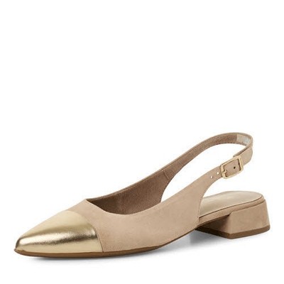 Tamaris Damen Pumps Slingpumps beige gold