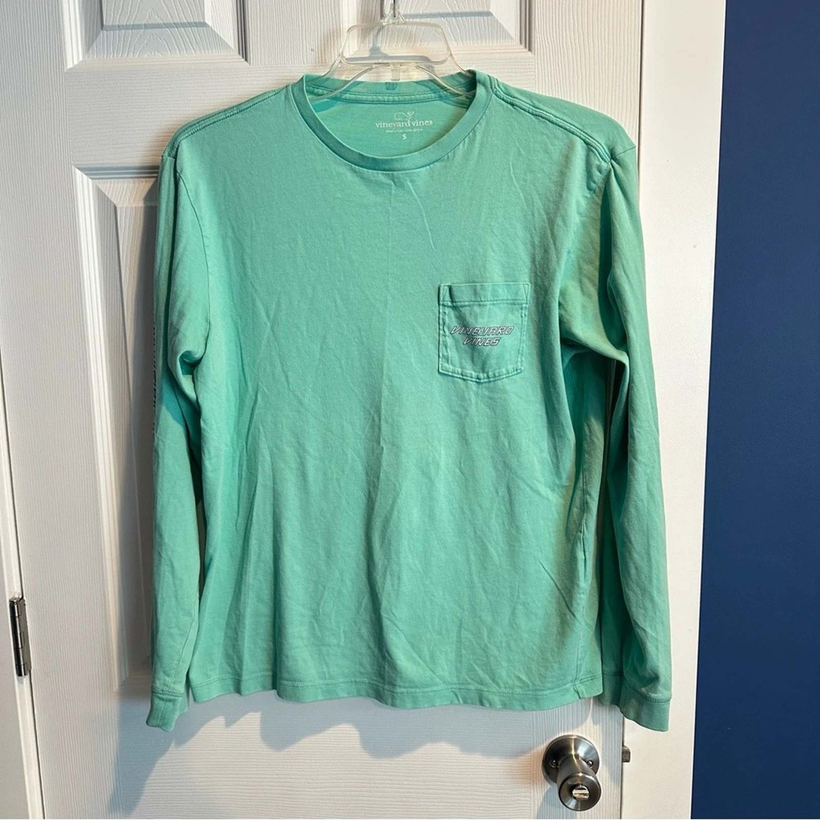 Vineyard Vines Men's Turquoise Green Long Sleeve Fishing Shirt size Small
