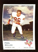 Paul Miller 1961 Fleer Football Card #209