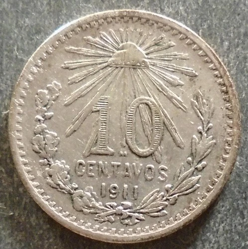 1911 Mexico 10 Centavos Silver — photo from the most recent tracked eBay sale