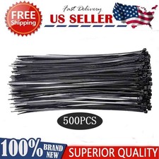 16-inch black cable ties, 176 lb tensile strength, suitable for outdoor use.