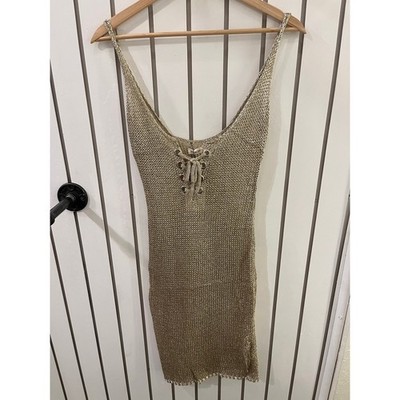 Main Strip Dress Gold Mesh Size S, M and L