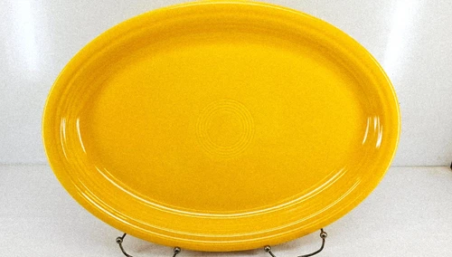 EXTRA large OVAL SERVING turkey PLATTER daffodil yellow FIESTA 19 1/4" LARGE